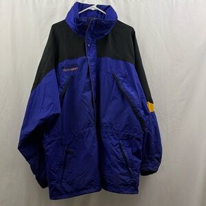 Vintage Columbia Men’s Tech Series Jacket Size XL Purple Gold Black Laker Colors